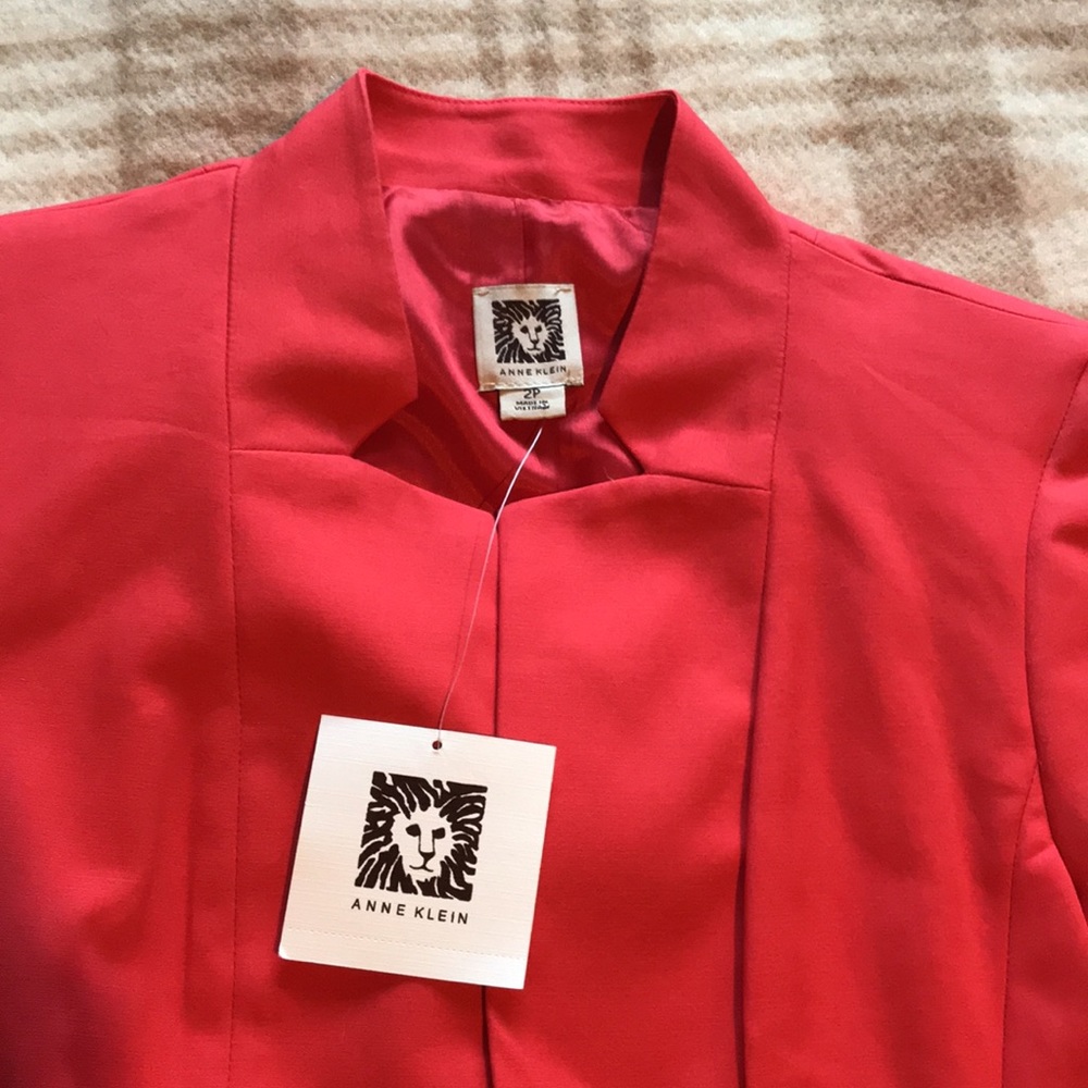 NWT Anne Klein mandarin collar coral jacket 2P koi